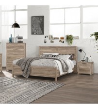 Cielo Natural Wood Like MDF Bedroom Suite 4 Pcs In Multiple Size & Colour with Tallboy